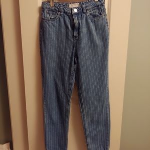 UO High waisted stripped jeans